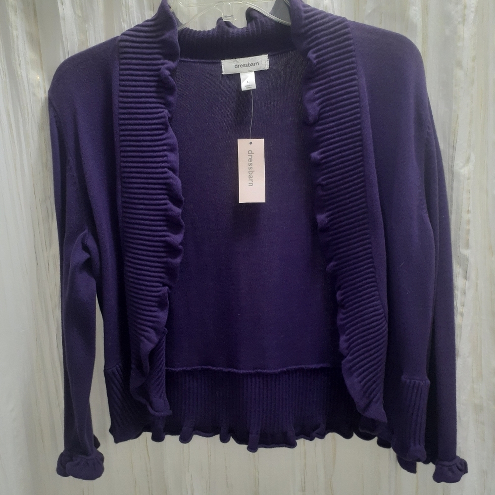 NWT Dressbarn size L purple cardigan.